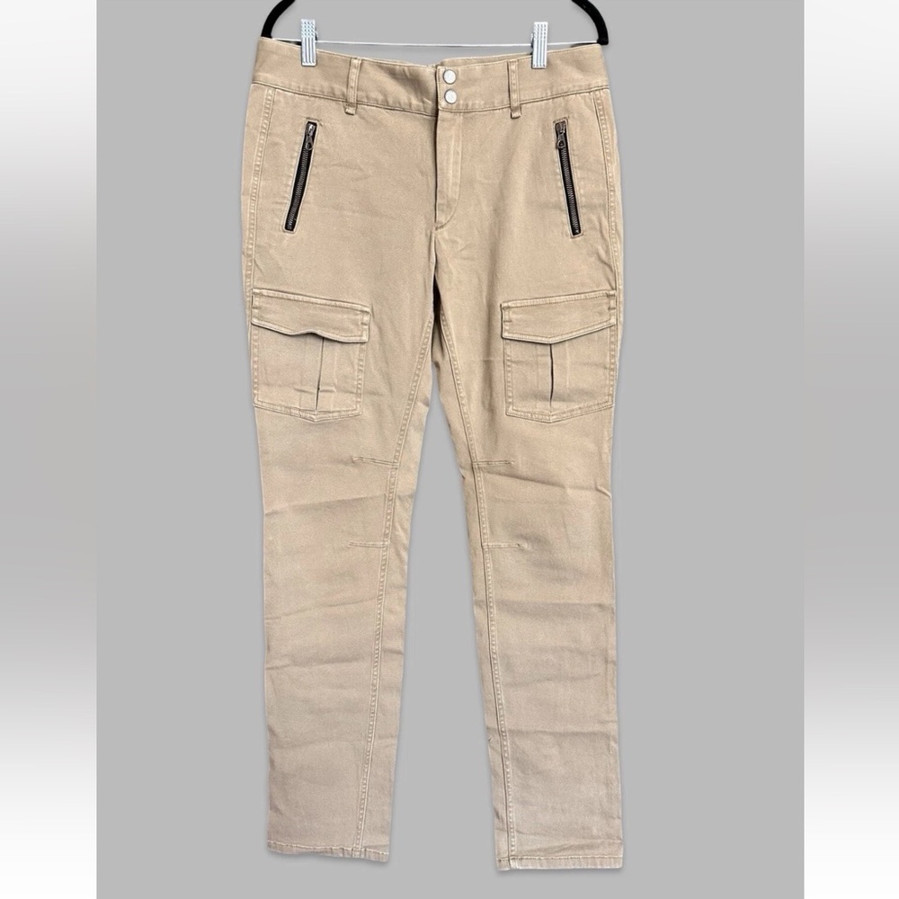 Rag & Bone Bowery Skinny Cargo Pants Khaki Tan Zipper Utility Women’s Size 10